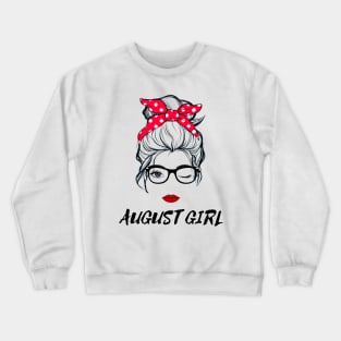 August Girl Woman Lady Wink Eye  Face Birthday Gift Crewneck Sweatshirt